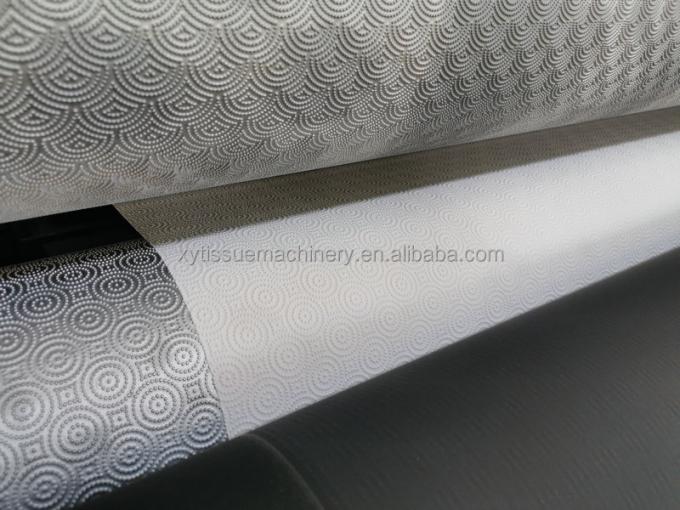 Thiết kế đẹp Dot To Dot Lamination Embossing Tấm khăn bếp Máy lăn lại 3