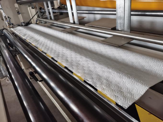 Thiết kế đẹp Dot To Dot Lamination Embossing Tấm khăn bếp Máy lăn lại 4