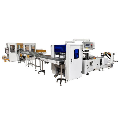Không cần chạm tay đầy đủ tự động khăn giấy ván hình vuông máy gấp giấy kết nối tốc độ cao máy đóng gói khăn sản xuất dòng
